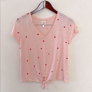 Belle Du Jour Pink Heart Women's Top Valentines Day Love Red Size Large